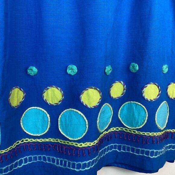 Silk Lore | Blue polka dot skirt Sz L - Picture 2 of 5